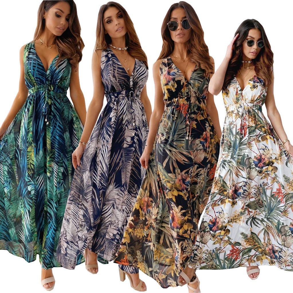 Stock fashion clothing, women's casual summer dresses