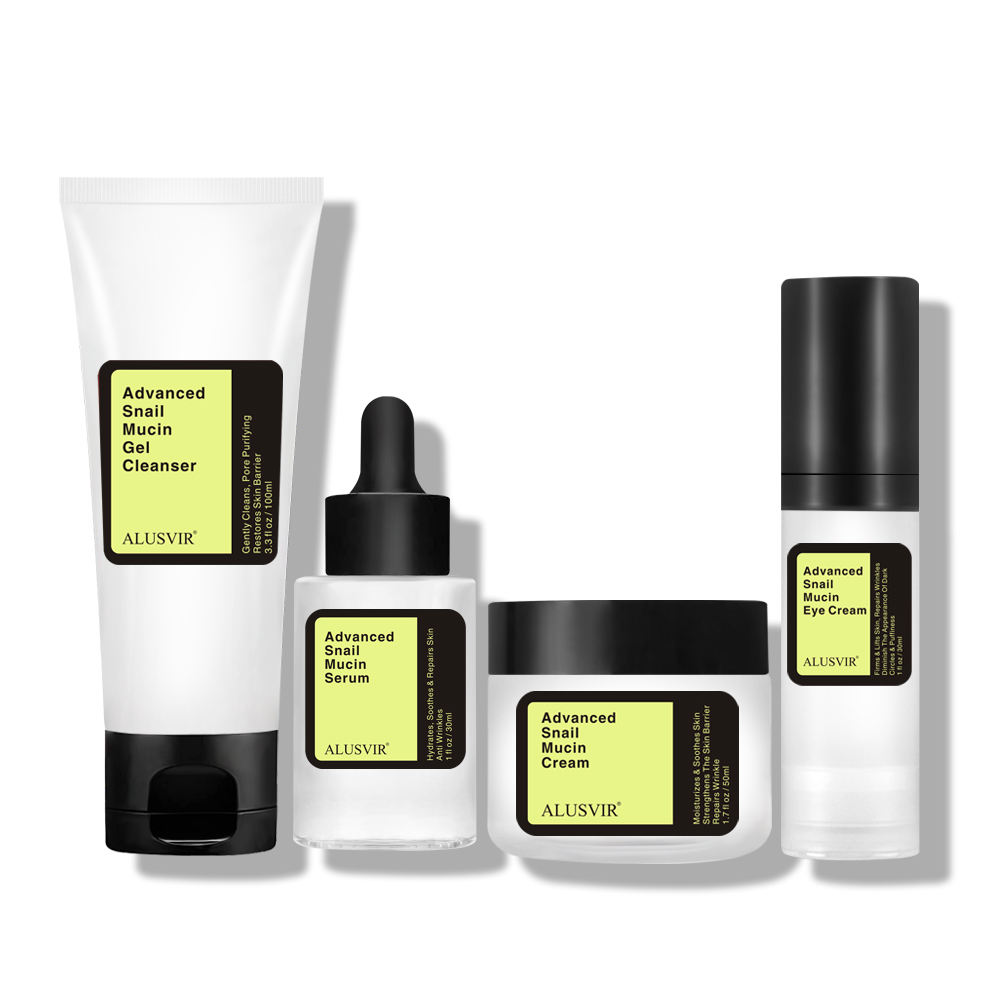 Korean-style cosmetics and skincare anti-aging snail mucin collagen facial essence cream skincare set, private label