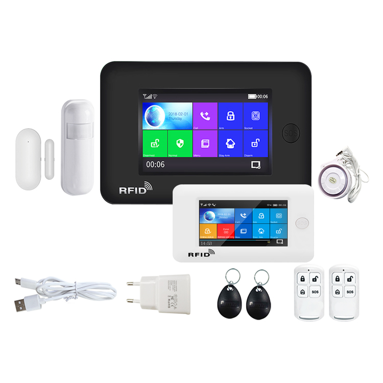 Danwish high-quality smart life home security system kit, touchscreen GSM WiFi 433MHz, personal fire door smoke alarm manufacturer, ABS system
