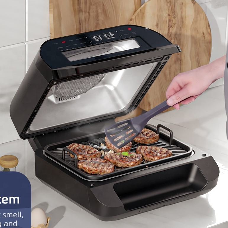 Kitchen appliance smart 10L 7-in-1 oil-free air fryer with viewing window, XL power air fryer grill, electric digital model