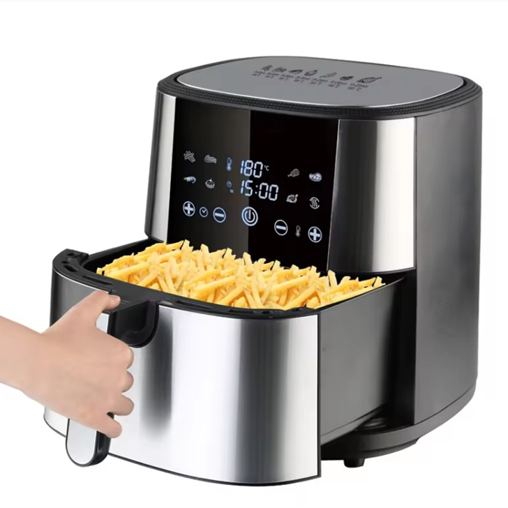 Digital air fryer 8L stainless steel oil-free fryer for chicken, smart kitchen appliance