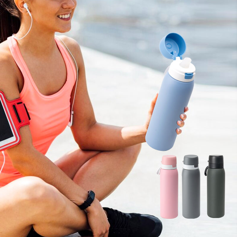 Taiwan portable personal straw filter double-wall insulated stainless steel flask, outdoor water filter bottle