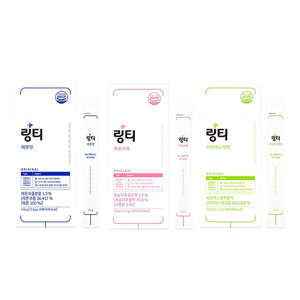 Lingcha peach-flavored taurine glucose drink, Korean adult beverage, boxed food and drink product from Korea