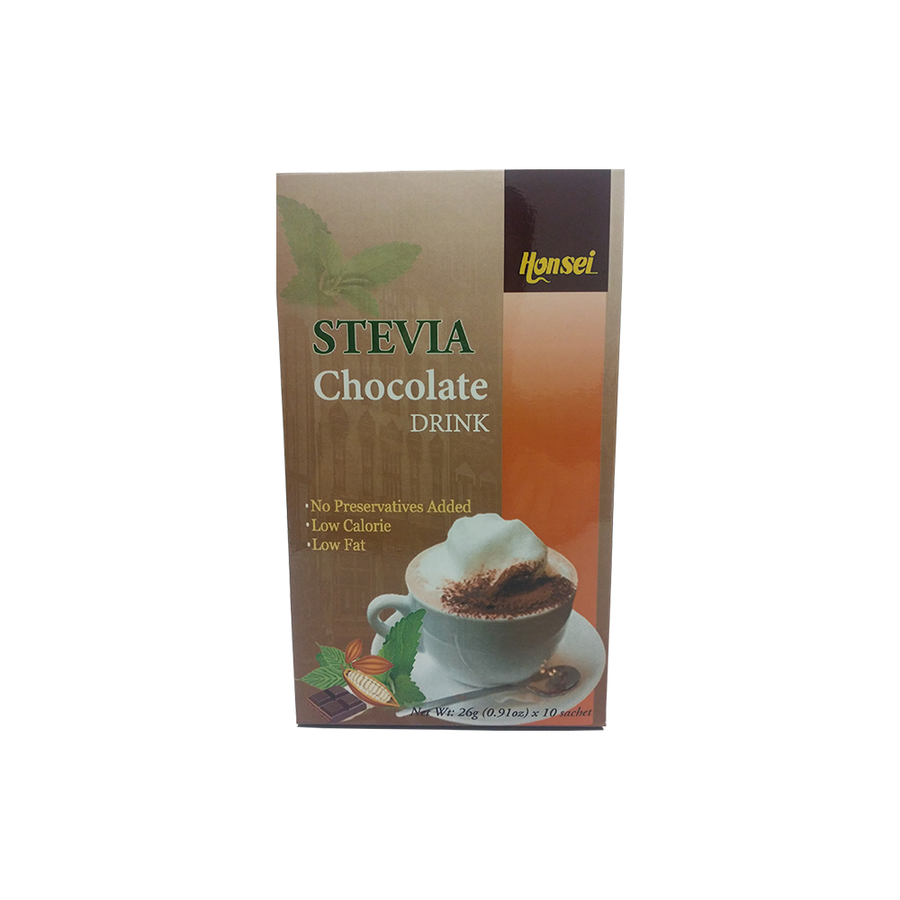 Sweet and healthy ready-to-drink roasted chocolate beverage for adults, Stevie, packaged in a food and beverage box