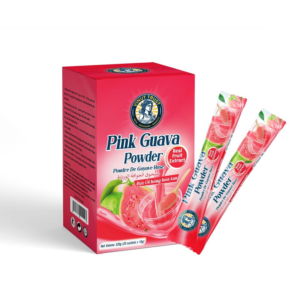 Factory supply bulk 320g box of natural organic pink guava juice powder, instant drink, food and beverage