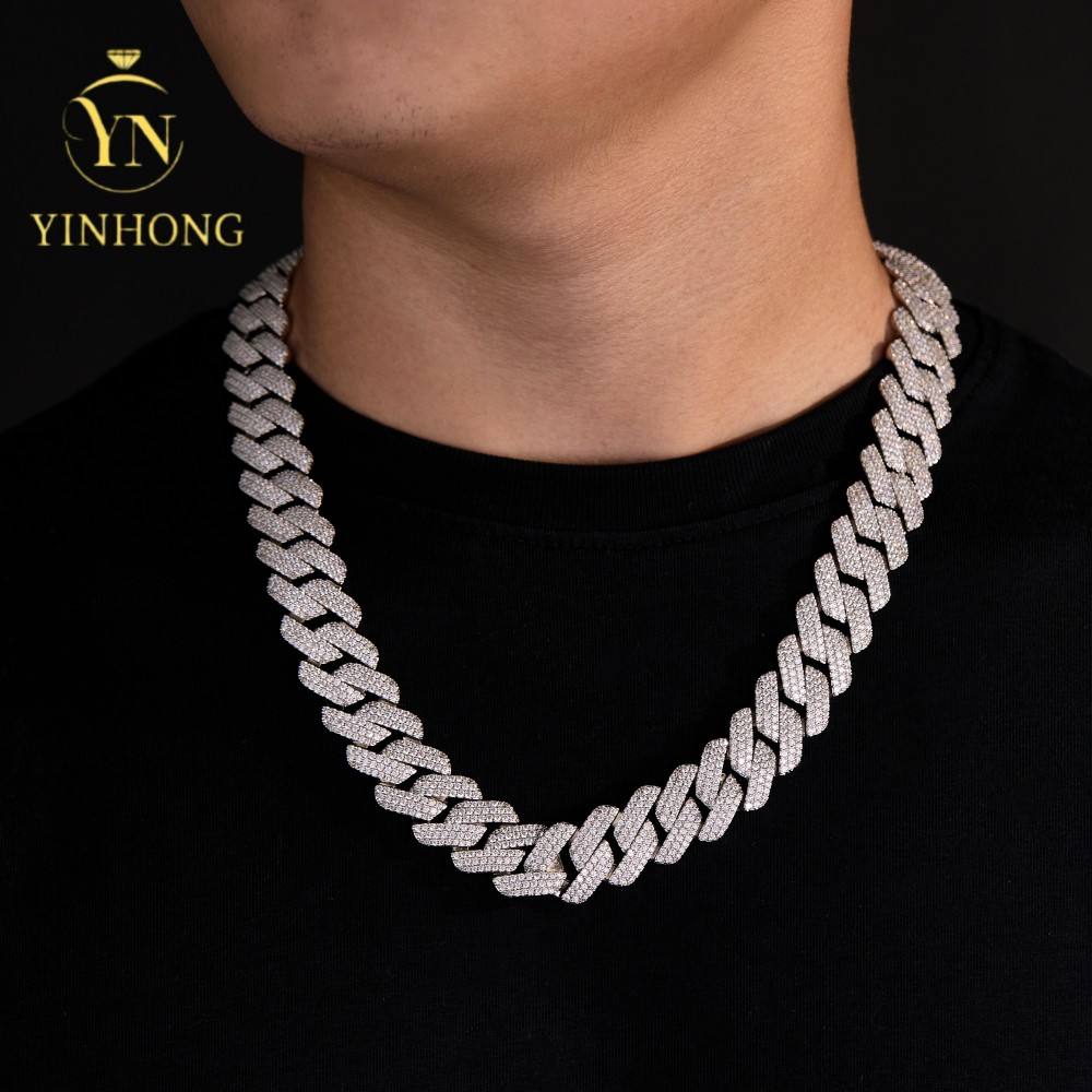 Hip Hop Style Cool Jewelry Accessory 18mm Iced Cuban Necklace Men’s Clasp