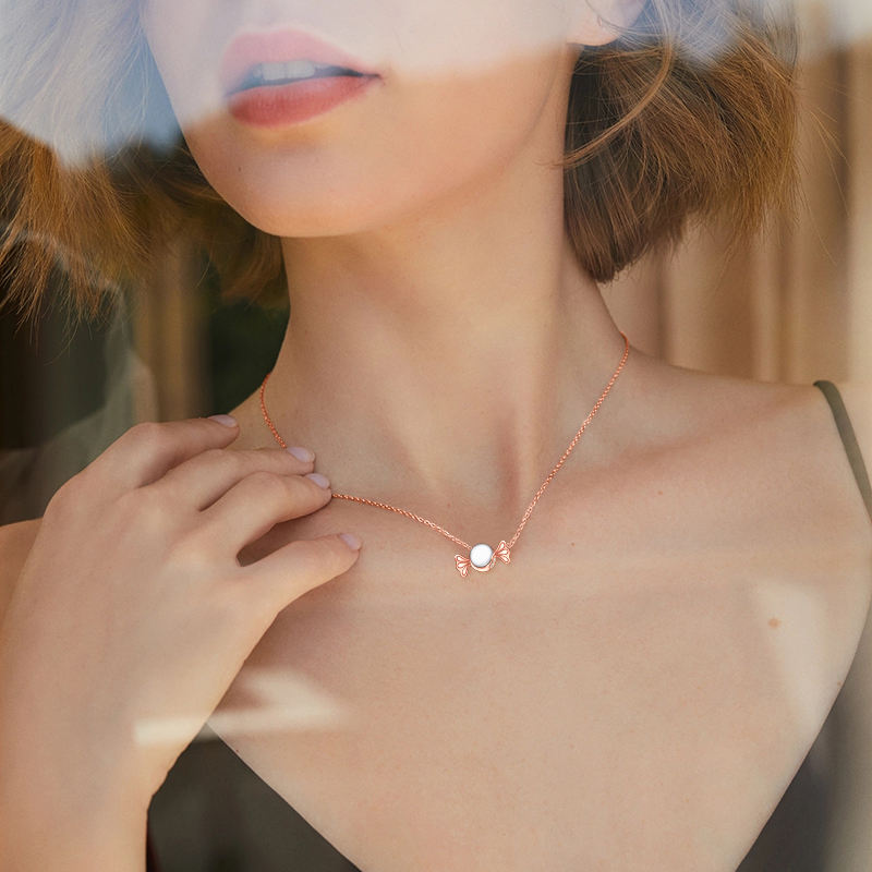 Girls’ Accessories Jewelry 925 Sterling Silver Cute Candy Style Pendant Necklace